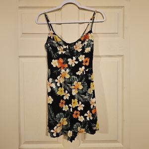 Wild Fable Black Floral Romper, Size S